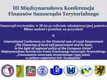 III Międzynarodowa  Konferencja Finansów Samorządu Terytorialnego.