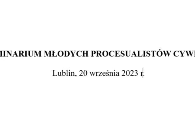 VII Seminarium Młodych Procesualistów Cywilnych
