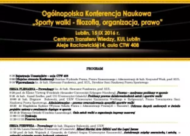 Konferencja inaugurująca działalność Sieci Naukowej Prawa Sportowego